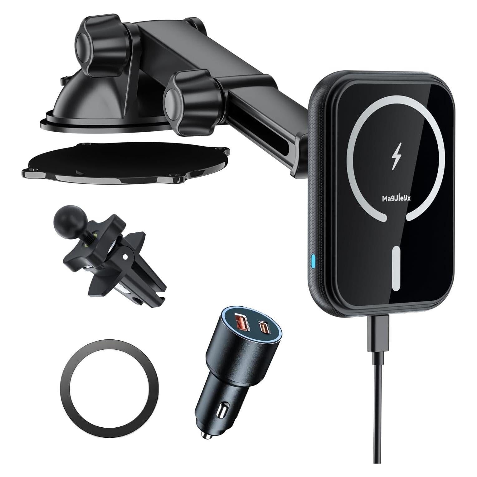 Soporte de Cargador Inalámbrico MagSafe 38W para Coche - Negro