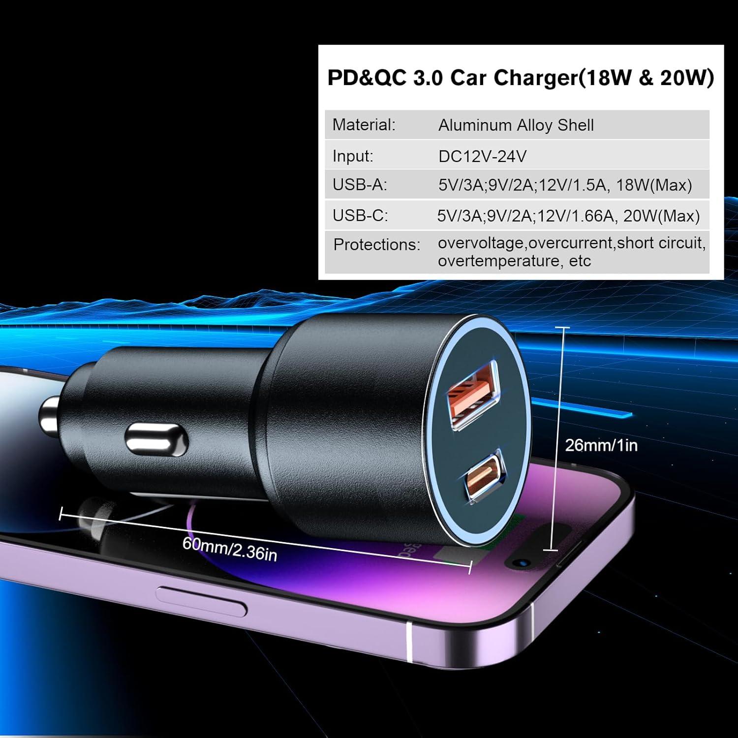 Soporte de Cargador Inalámbrico MagSafe 38W para Coche - Negro