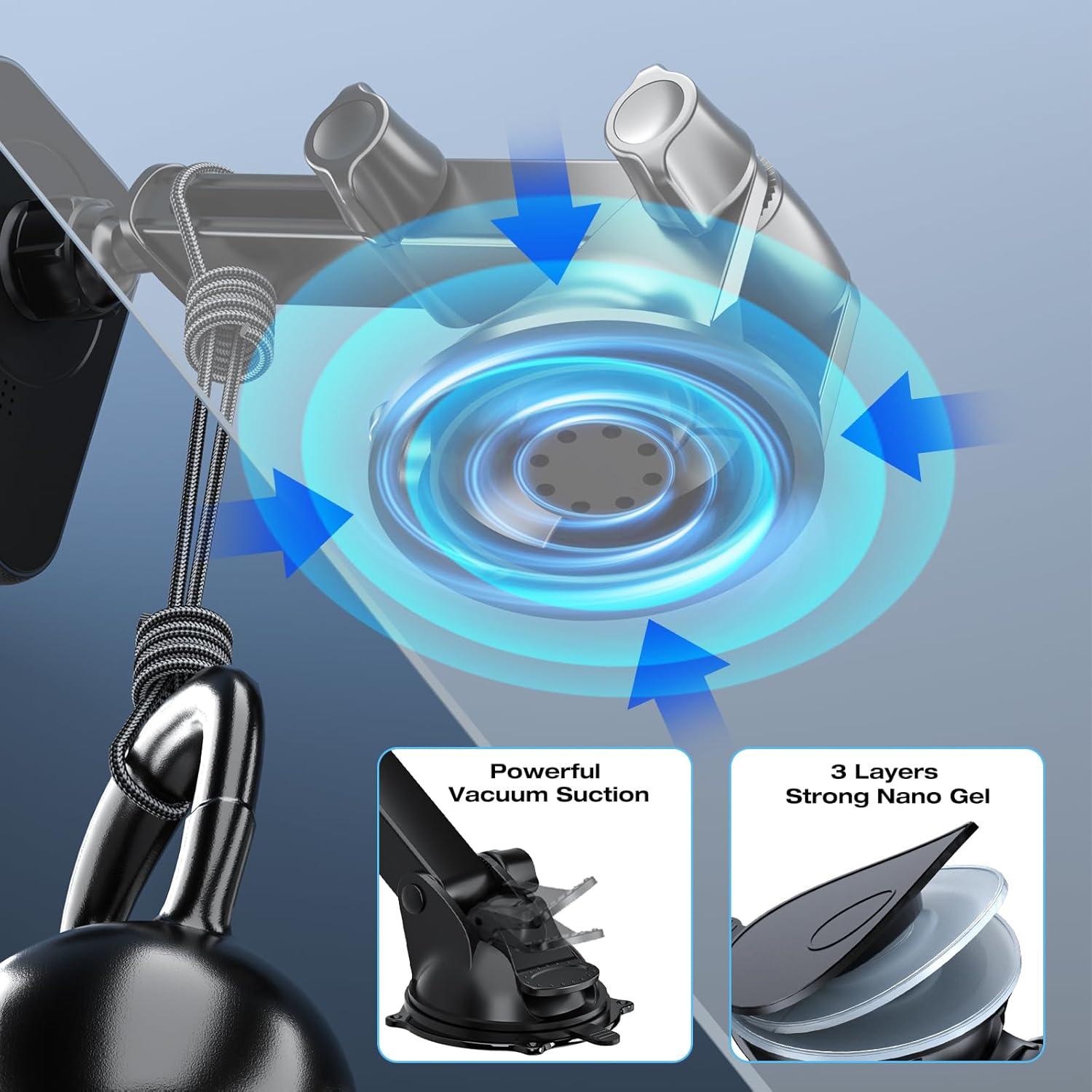 Soporte de Cargador Inalámbrico MagSafe 38W para Coche - Negro