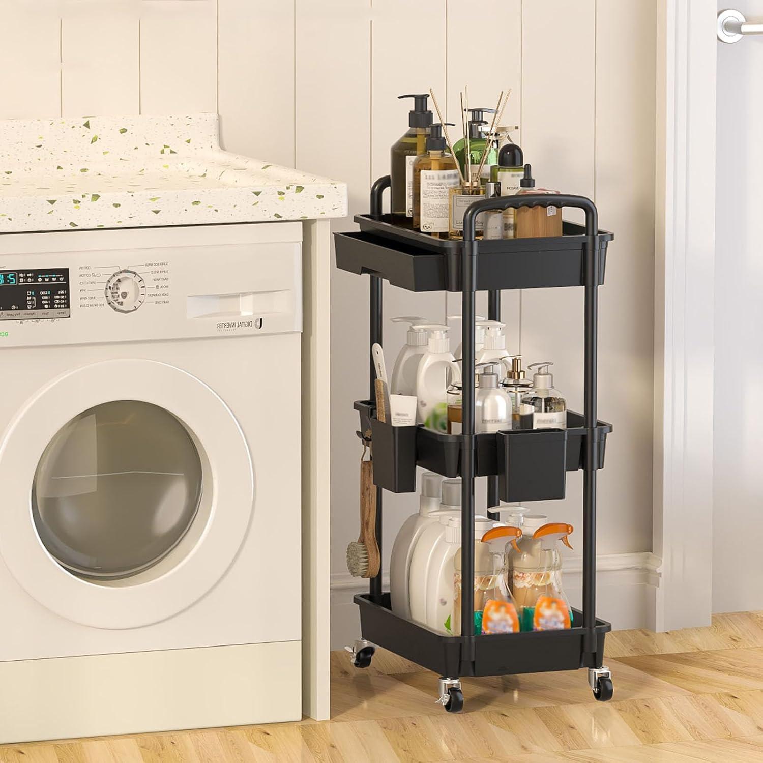 Carro Rodante de Almacenamiento LLMRR 3 Niveles Negro