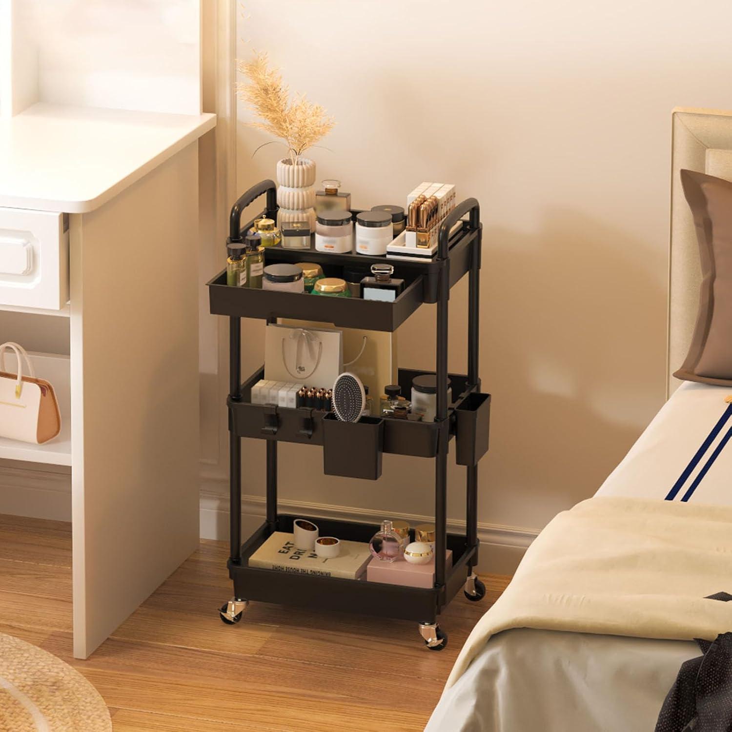 Carro Rodante de Almacenamiento LLMRR 3 Niveles Negro