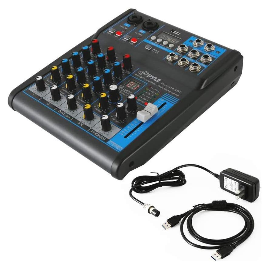 Consola de Mezcla Pyle PMXU43BT 4 Canales Bluetooth USB