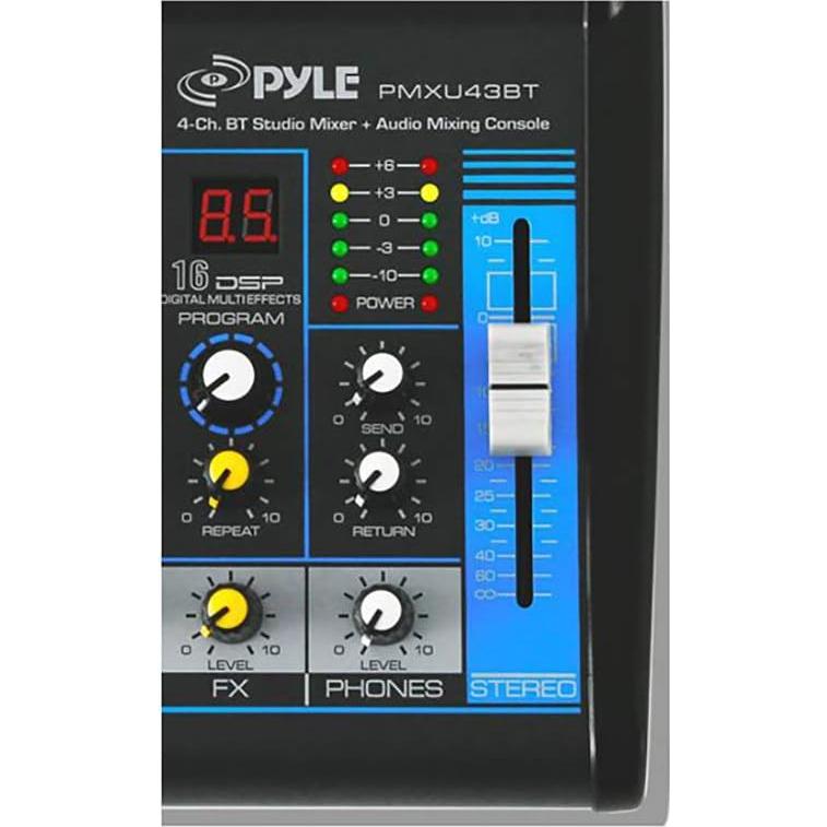 Consola de Mezcla Pyle PMXU43BT 4 Canales Bluetooth USB