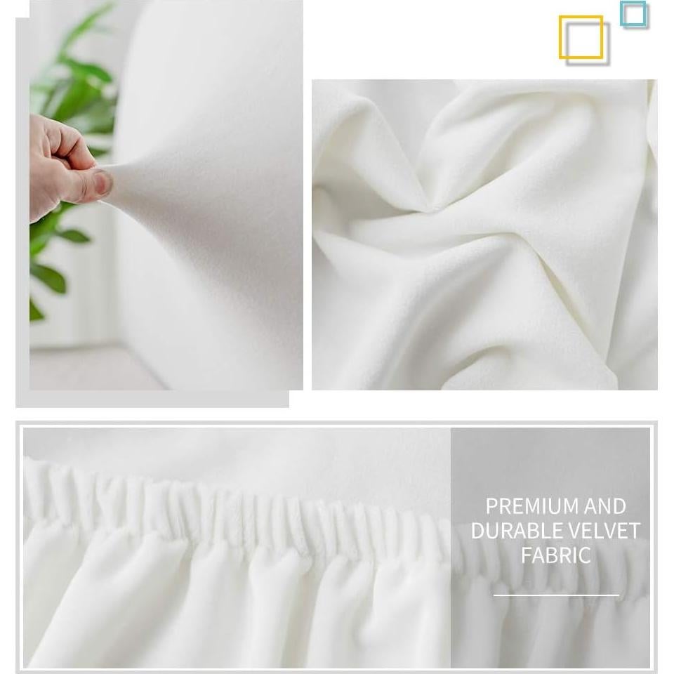 Funda de Cabecera DUJUIKE Ajustable Tela Terciopelo Blanco King