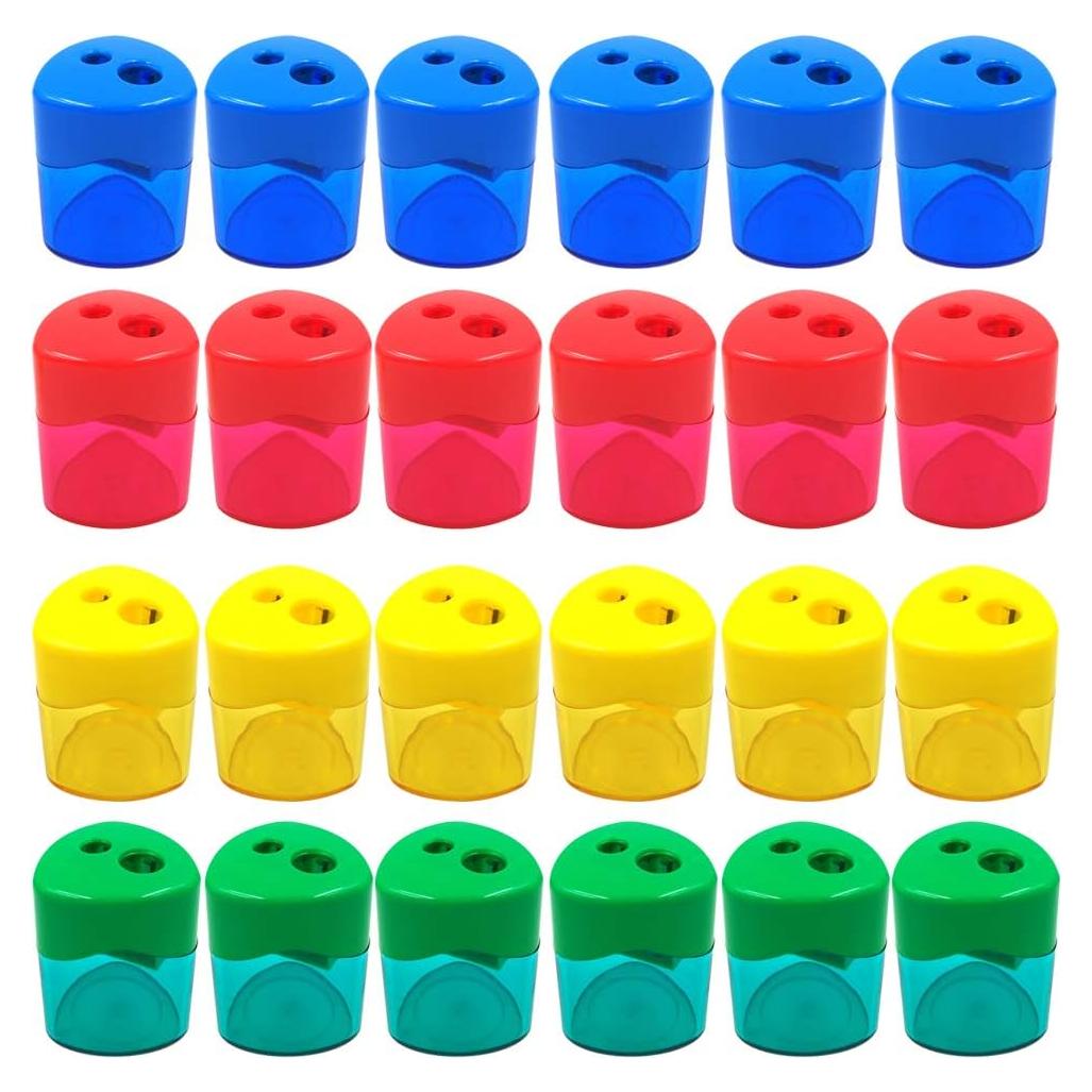 Sacapuntas Manual AUSTARK 24 Pcs Doble Orificio Colores