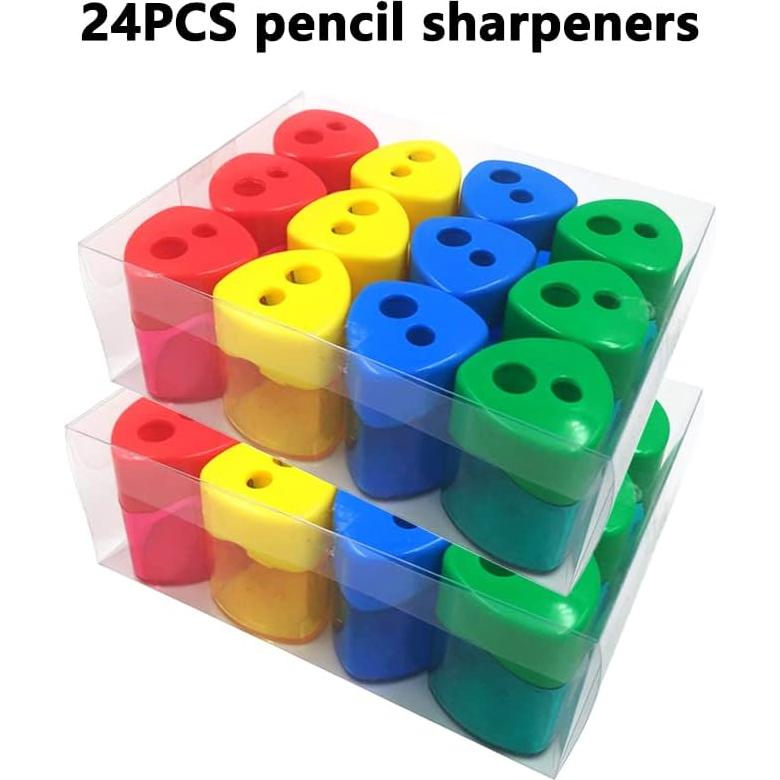 Sacapuntas Manual AUSTARK 24 Pcs Doble Orificio Colores