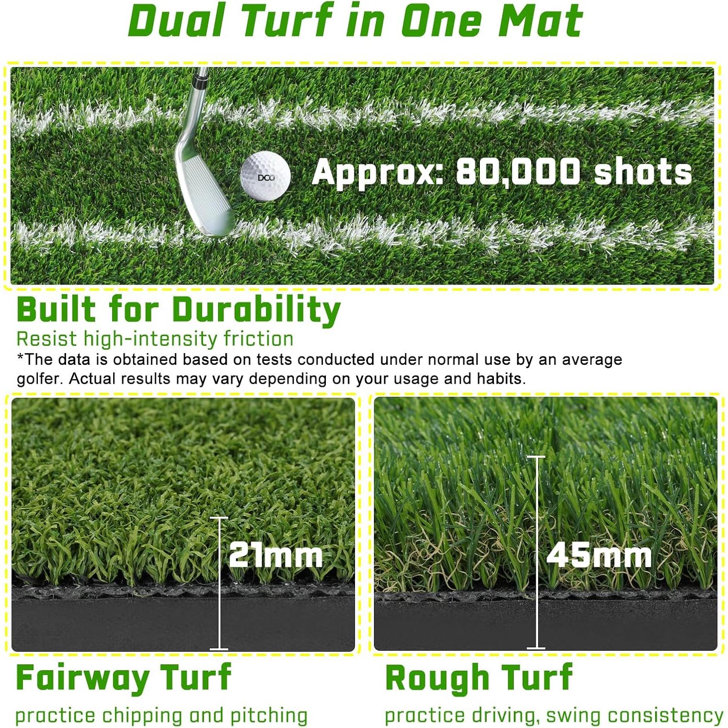 Alfombra de Golf DCQ DualTurf 5x4ft para Entrenamiento