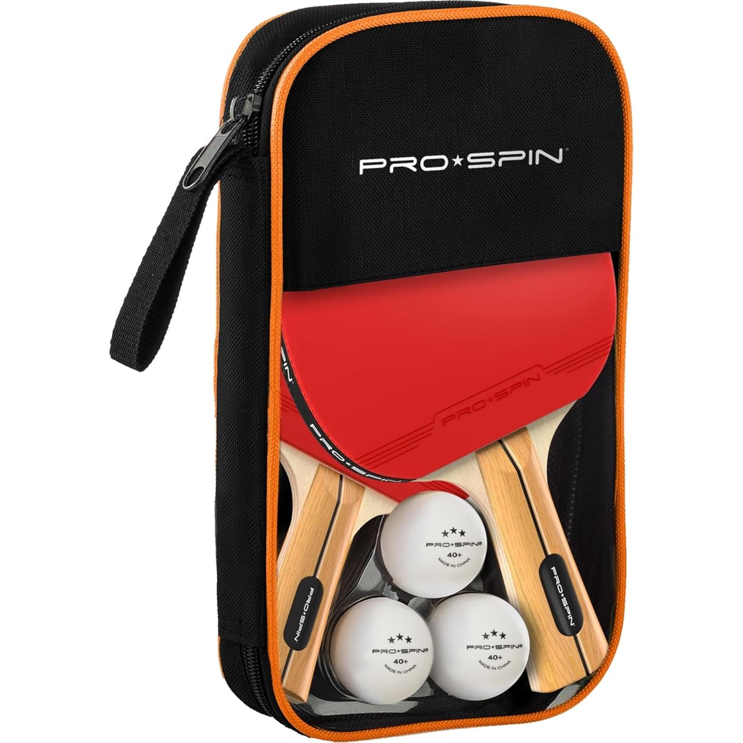 Set de Palas de Ping Pong PRO SPIN - 2 Jugadores, Pelotas 3 Estrellas