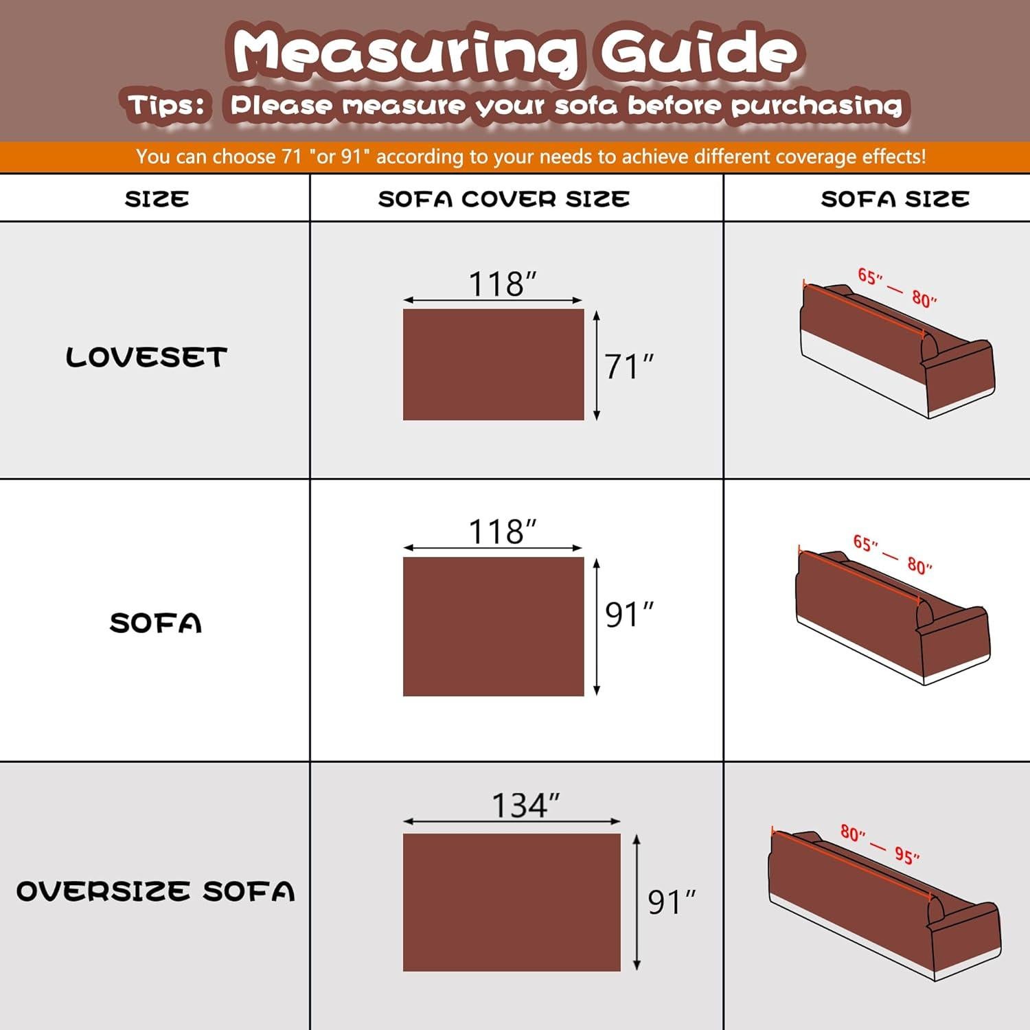 MYSKY HOME Funda de Sofá Antideslizante Chocolate 180x300 cm