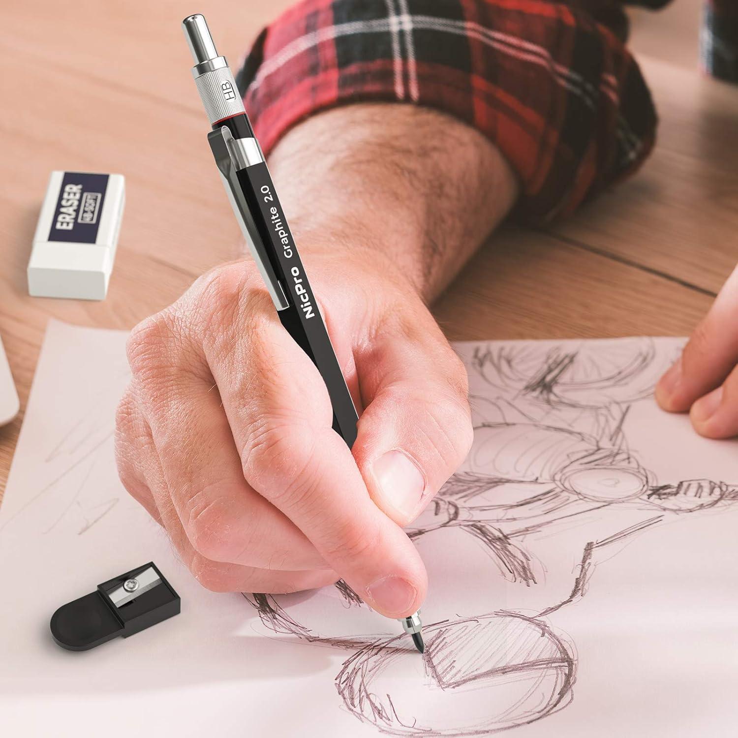 Juego de Lápices Mecánicos Nicpro 2.0 mm con Recargas