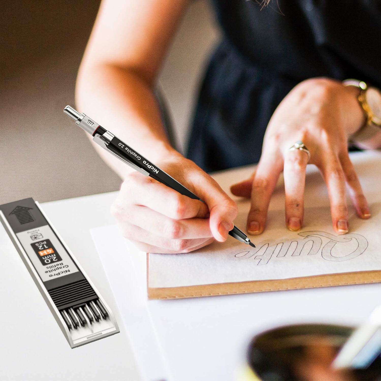 Juego de Lápices Mecánicos Nicpro 2.0 mm con Recargas