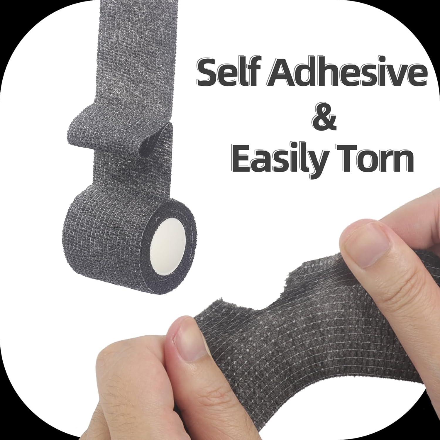 Venda Autoadhesiva Negra 2 Pulgadas IndigoCase - Paquete de 6 Rollos