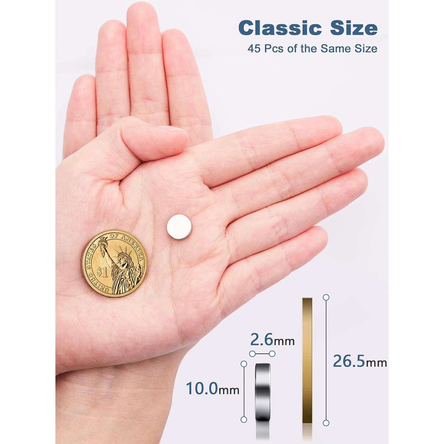 Imanes de Neodimio SMARTAKE 45 Pcs 10x2.6mm Plata