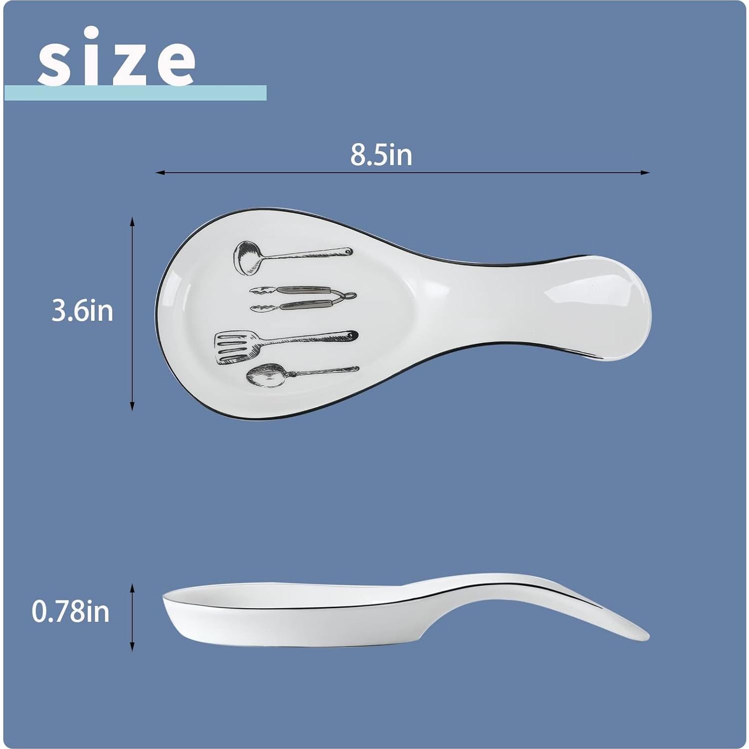 Soporte para Cucharas de Porcelana GDCZ 22.9x9.7 cm Blanco