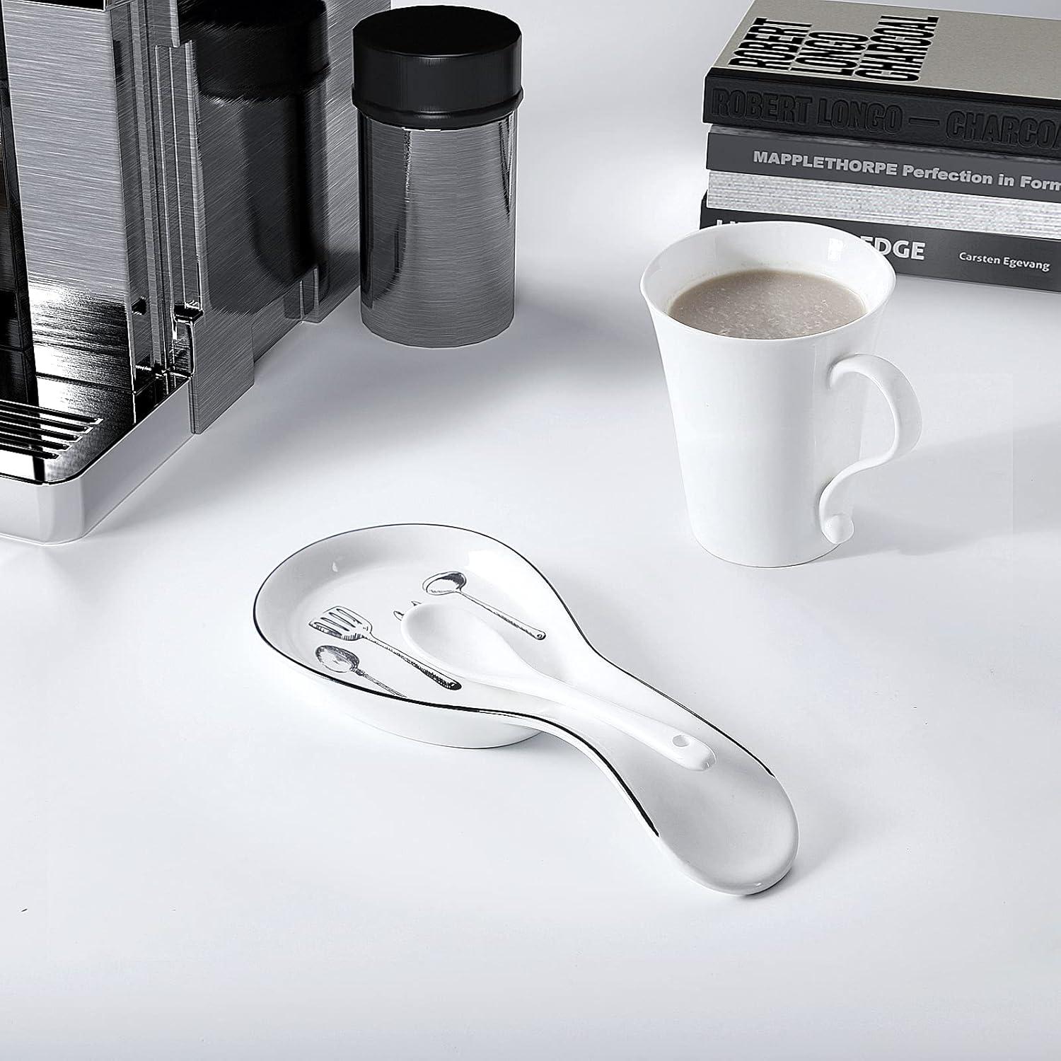 Soporte para Cucharas de Porcelana GDCZ 22.9x9.7 cm Blanco