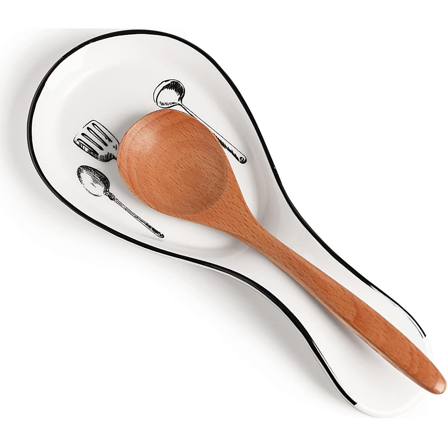 Soporte para Cucharas de Porcelana GDCZ 22.9x9.7 cm Blanco