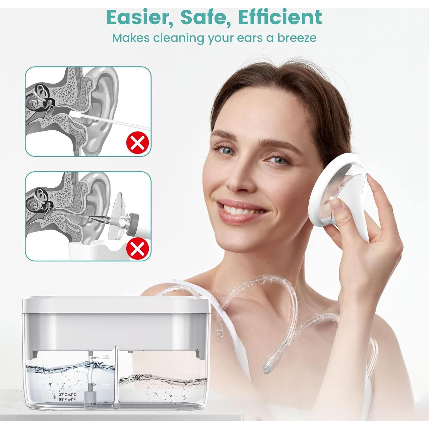 Limpiador de Oídos Eléctrico Momspeace con 10 Puntas y 4 Modos