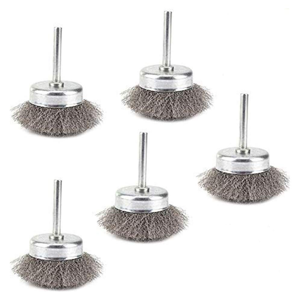 Paquete de 5 Cepillos de Copa de Alambre 2" Kuofu para Taladro