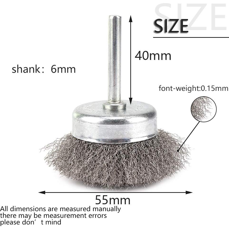 Paquete de 5 Cepillos de Copa de Alambre 2" Kuofu para Taladro