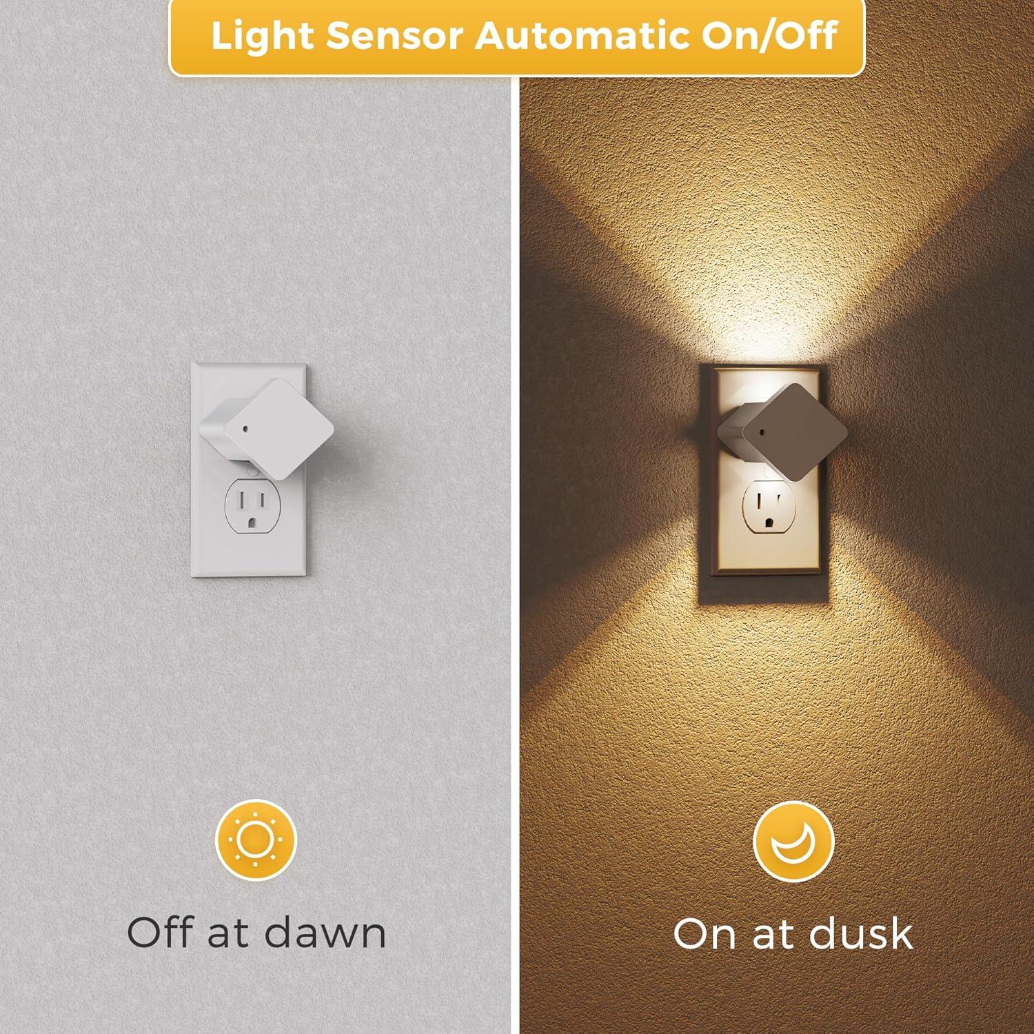 Luz Nocturna LED Regulable LOHAS 2 Paquete 3000K Sensor