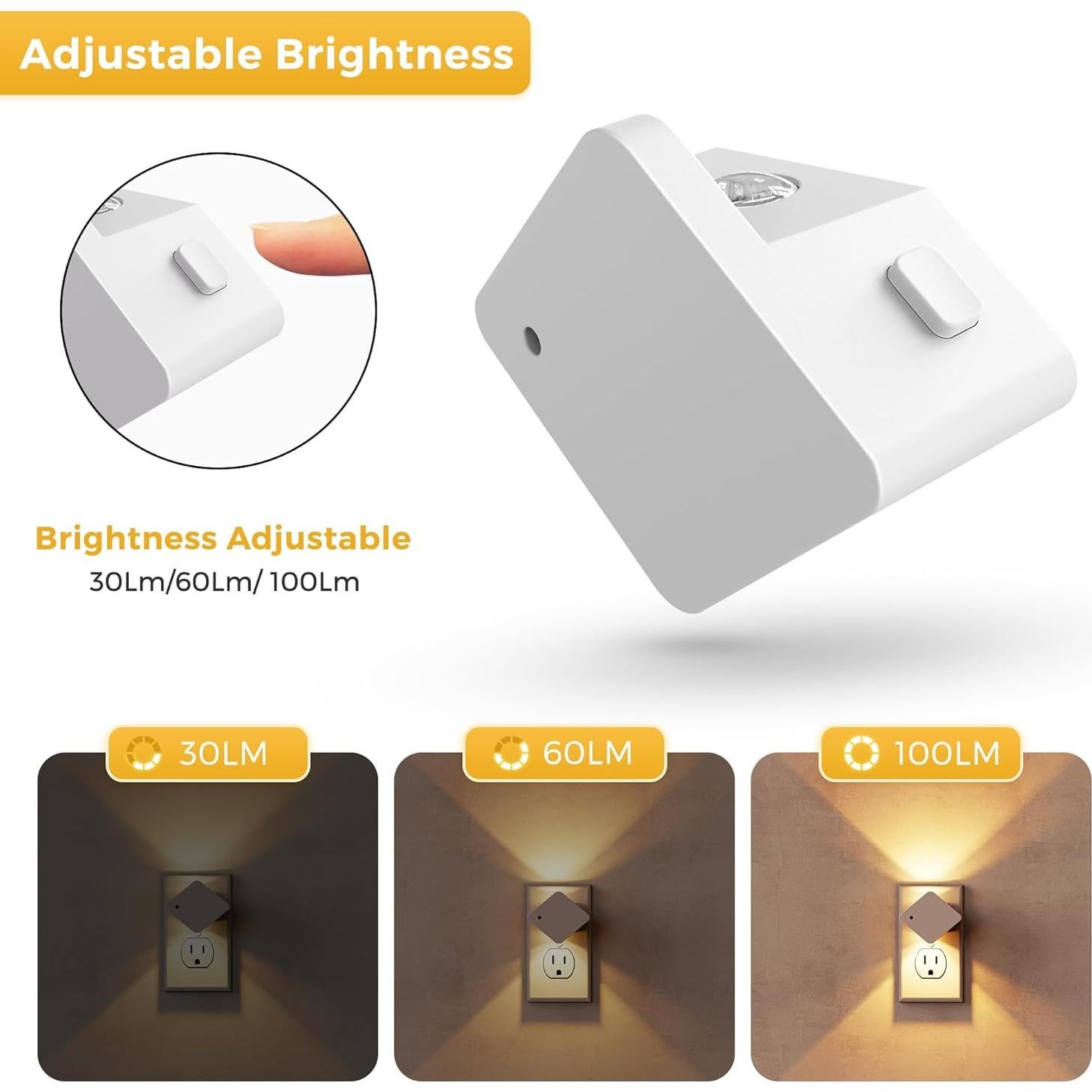 Luz Nocturna LED Regulable LOHAS 2 Paquete 3000K Sensor