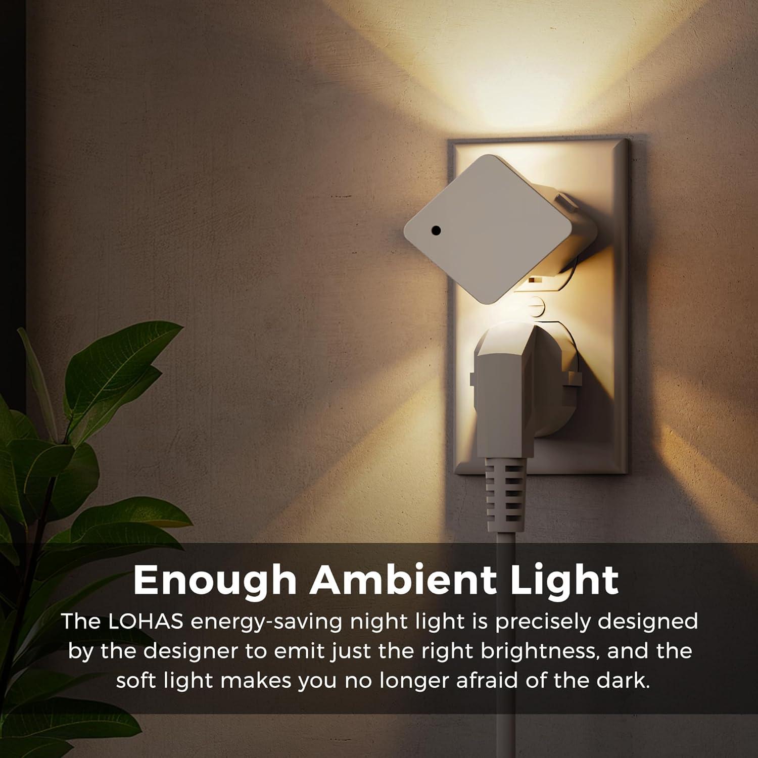 Luz Nocturna LED Regulable LOHAS 2 Paquete 3000K Sensor