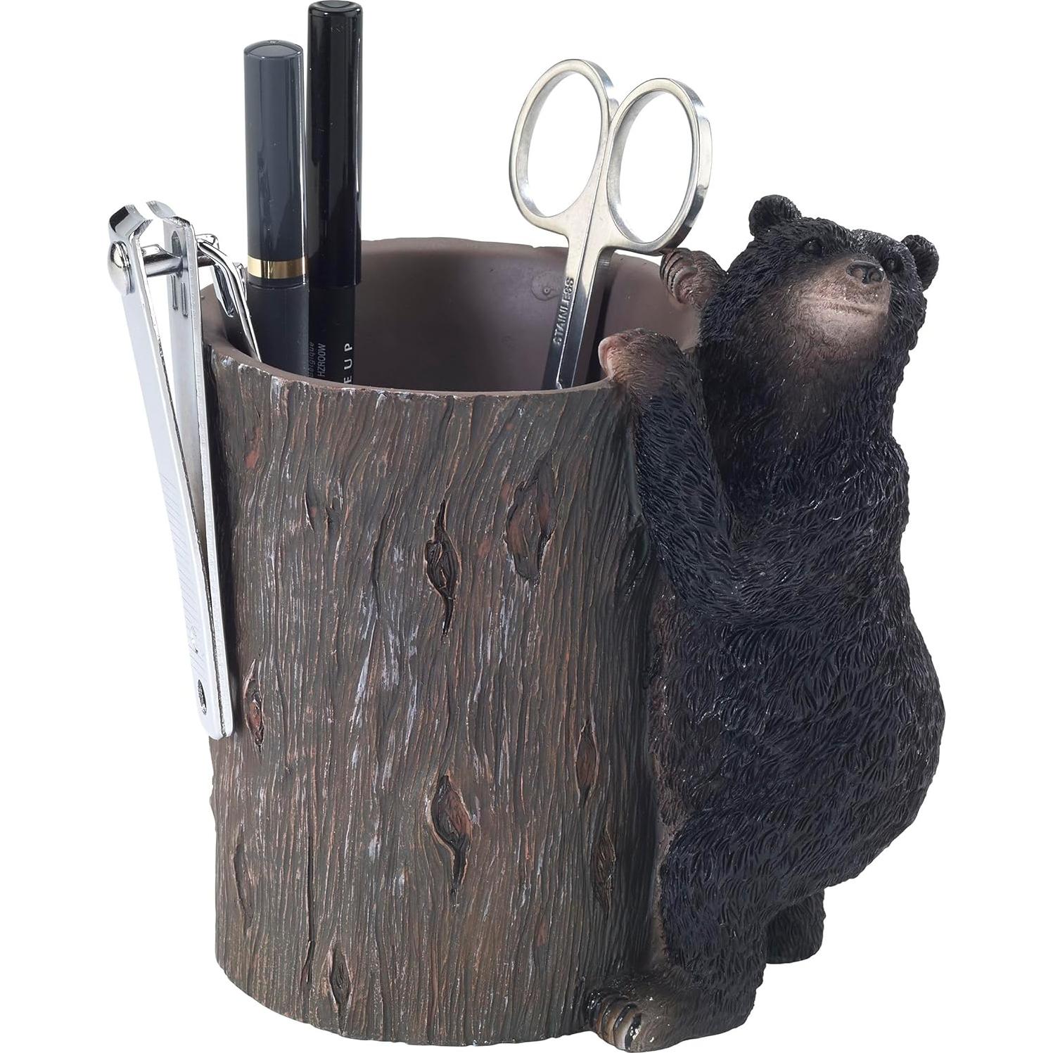 Vaso Organizador de Encimera Avanti Cabaña Oso Negro 15.24 cm