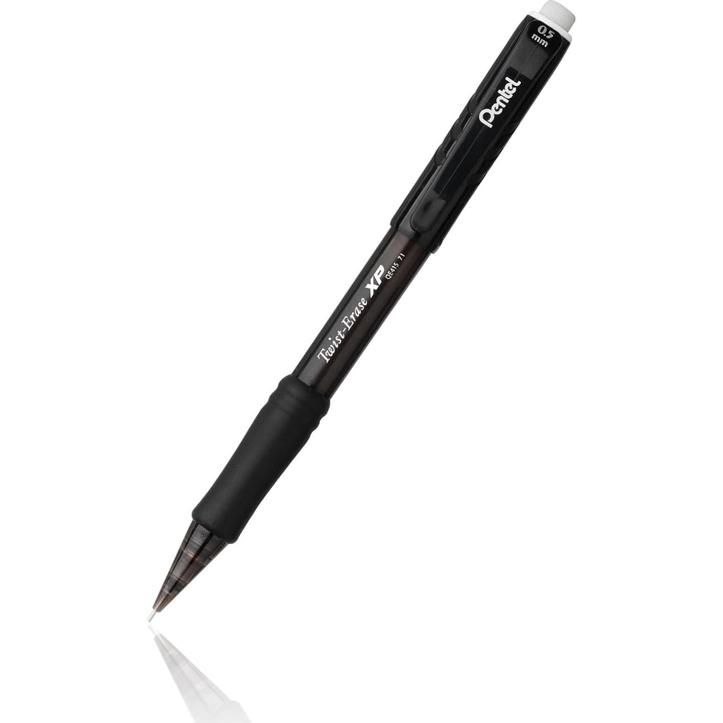 Lápiz Mecánico Pentel Twist-Erase 0.7 mm Barril Negro 12 Unid