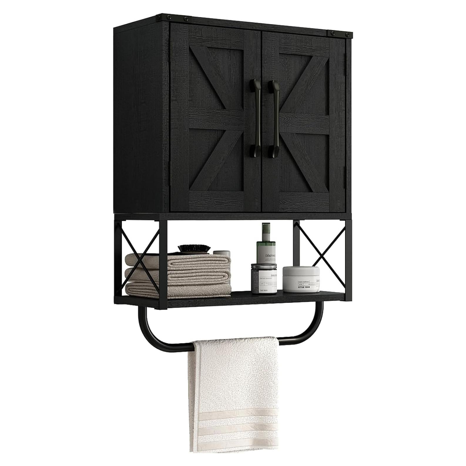 Gabinete de Medicina RUSTOWN Negro 3 Niveles Ajustable