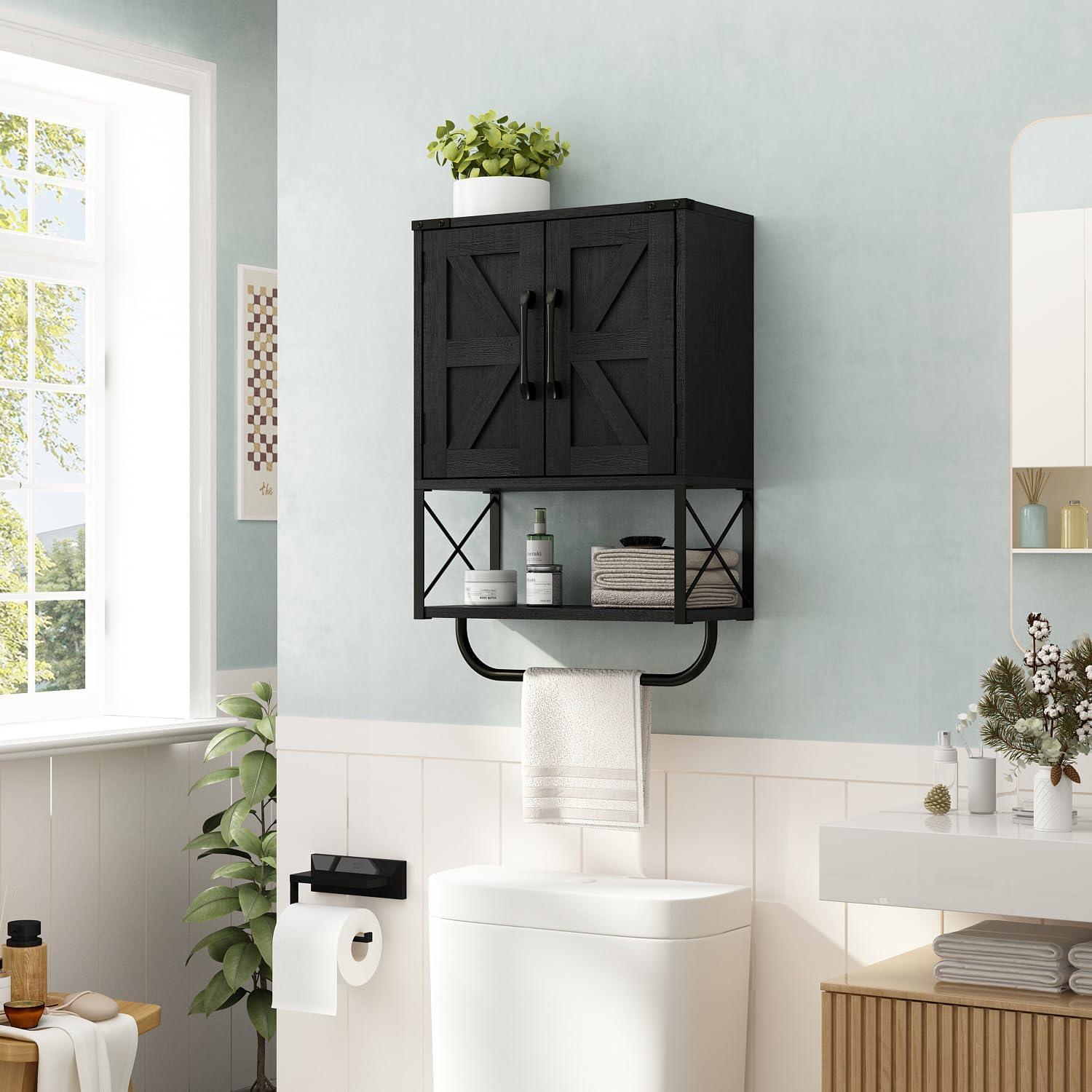 Gabinete de Medicina RUSTOWN Negro 3 Niveles Ajustable