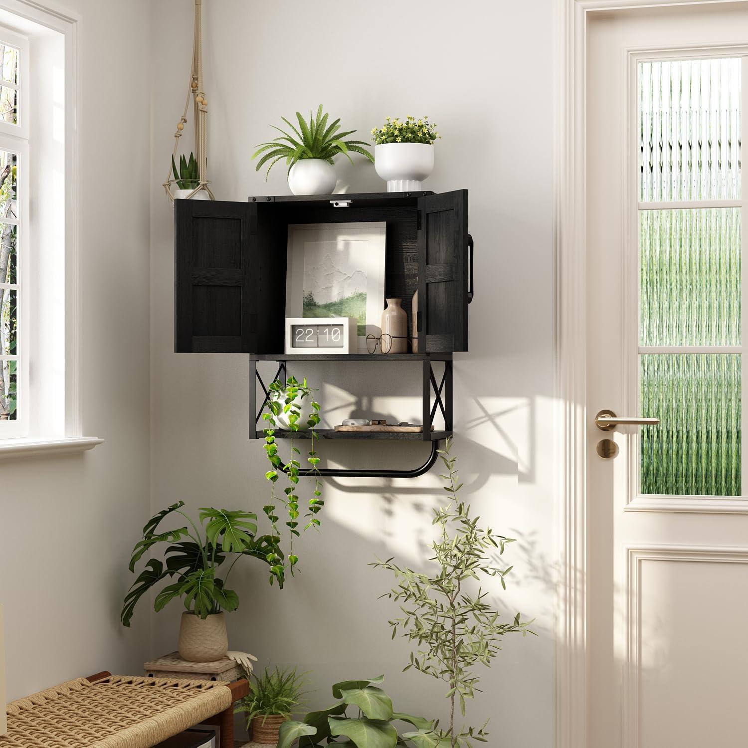 Gabinete de Medicina RUSTOWN Negro 3 Niveles Ajustable