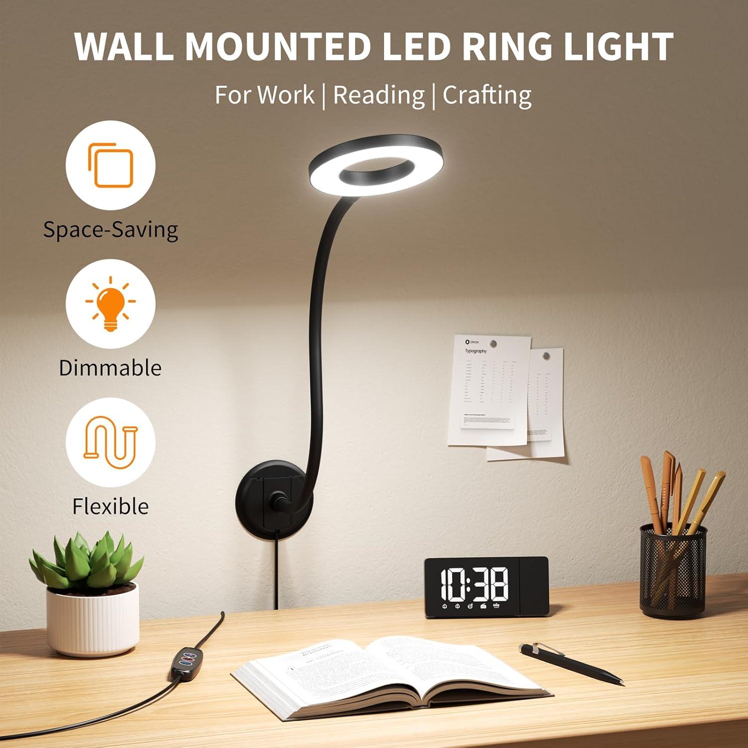 Lámpara de Pared LED Kaulsoue KX10, Luz de Lectura Ajustable