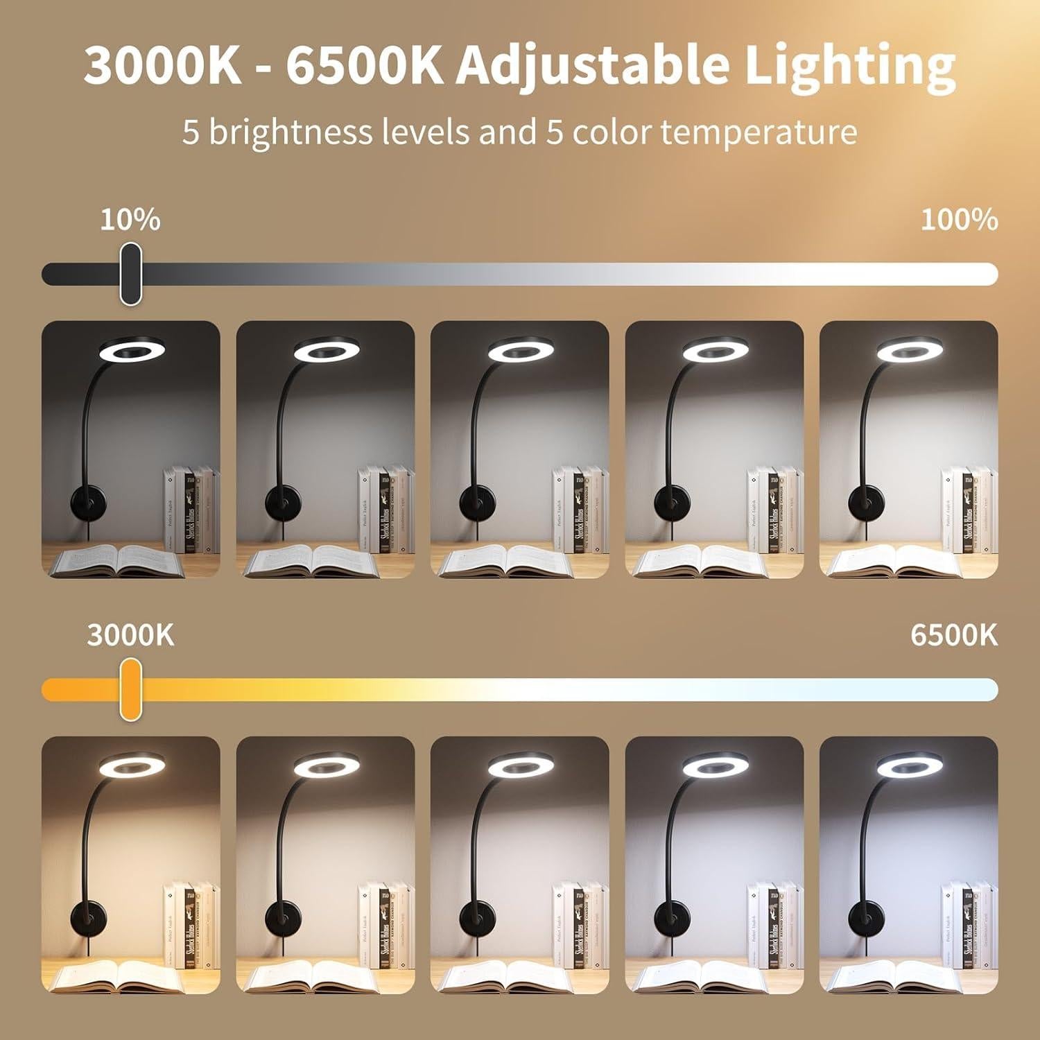 Lámpara de Pared LED Kaulsoue KX10, Luz de Lectura Ajustable