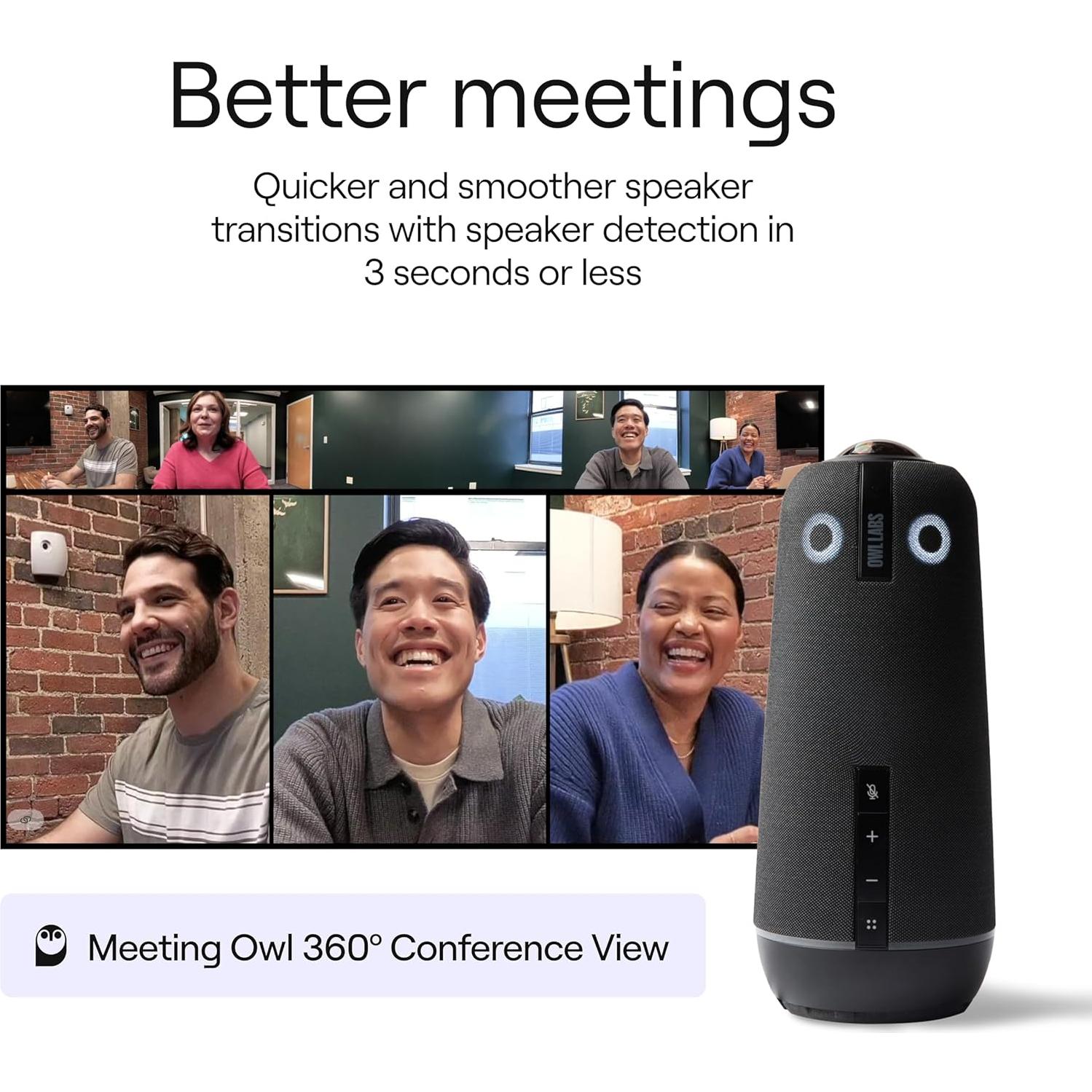 Cámara de Conferencia 360° Meeting Owl 4+ 4K con Micrófono y Altavoz