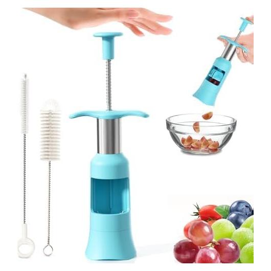 Cortador de Uvas PIUGERU Azul con 2 Cepillos de Limpieza