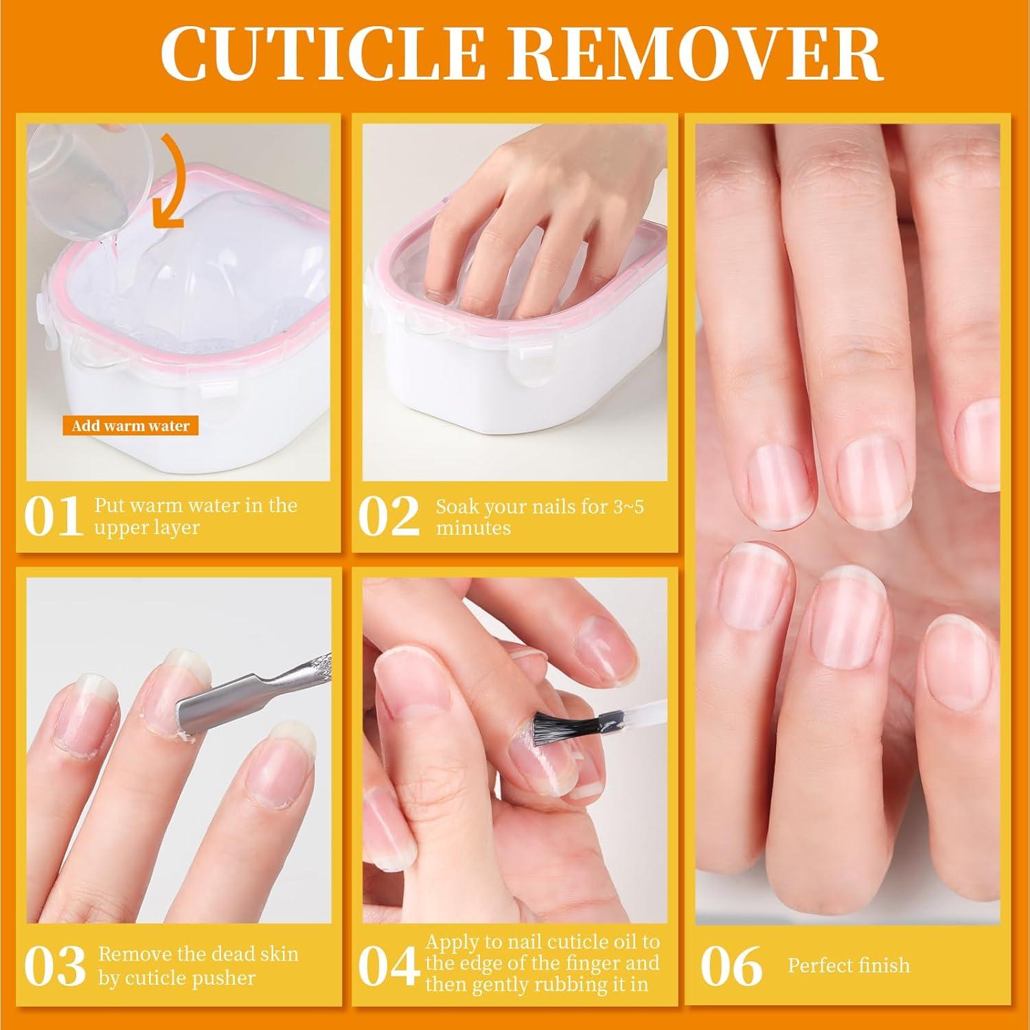 Kit de Tazón de Remojo de Uñas Teenitor con Aceite y Herramientas