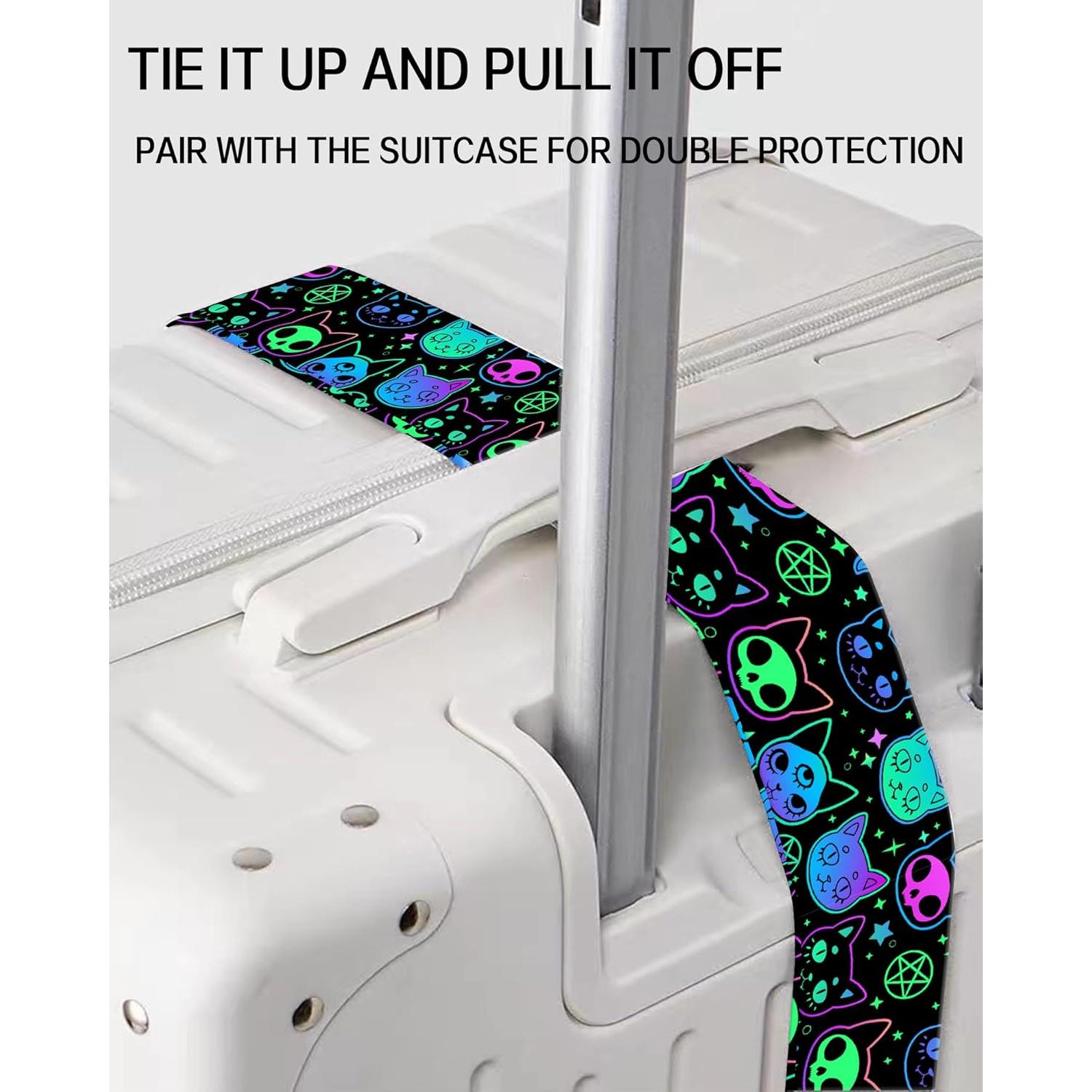 Correa de Equipaje Ajustable ASJHFDIR Gatos Morados 1 Unidad