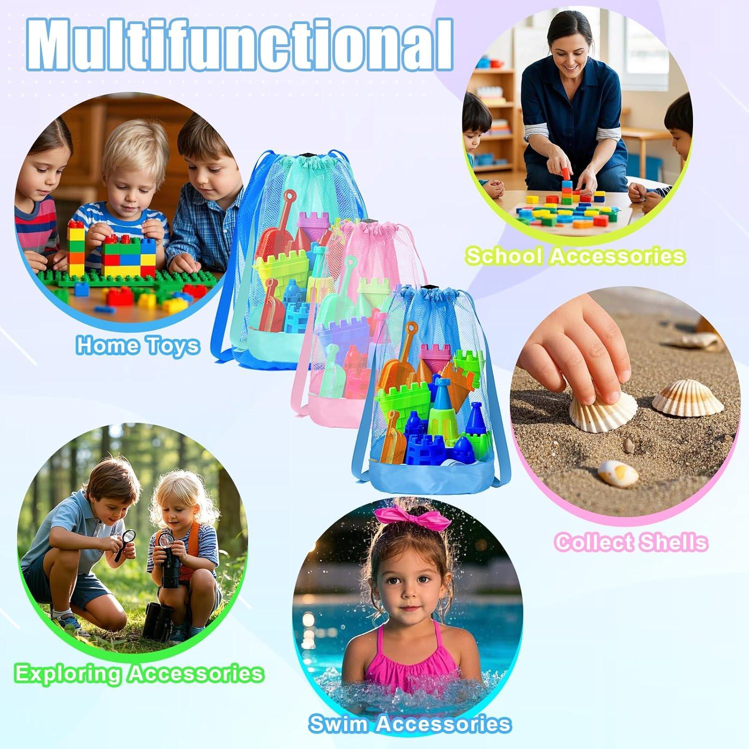 Mochila de Malla Vodolo 3pcs para Juguetes de Playa