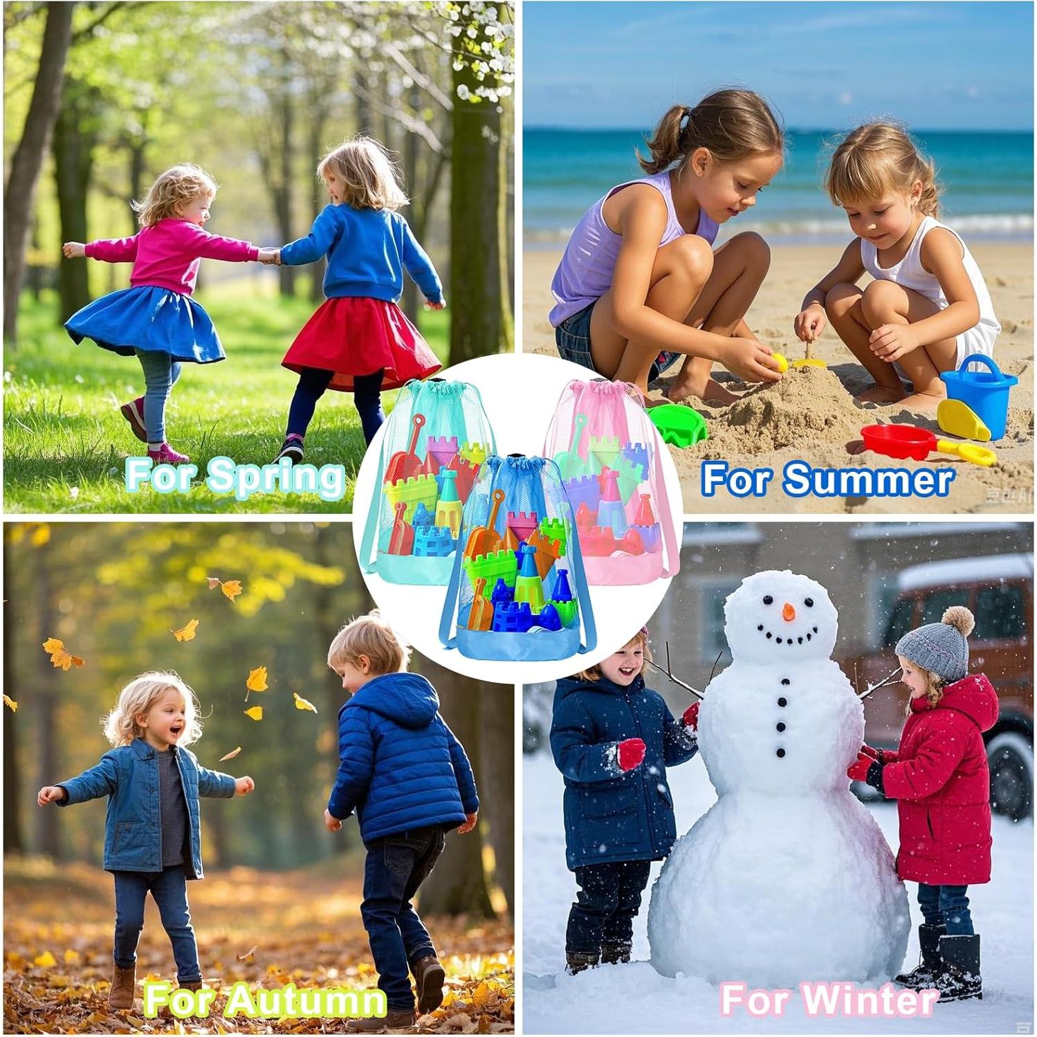 Mochila de Malla Vodolo 3pcs para Juguetes de Playa