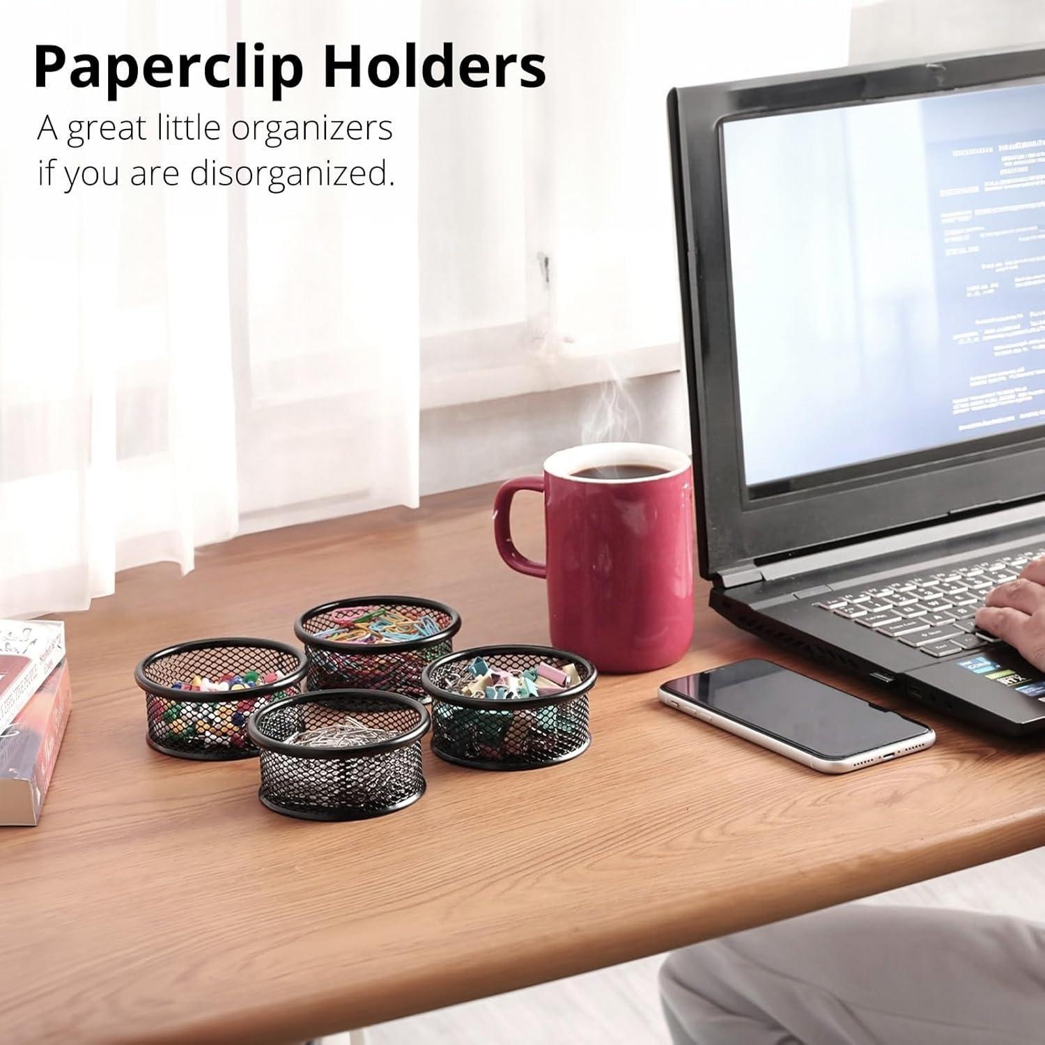 Soporte para Clips de Papel FUCDTEFC Negro 4 Unidades