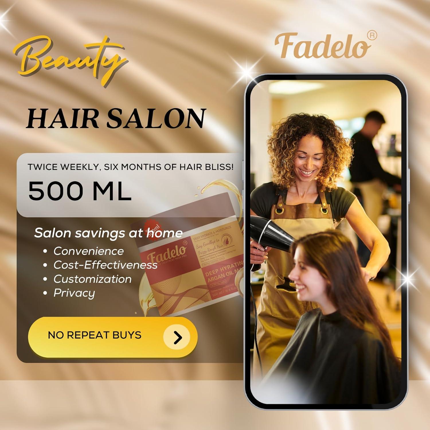 Mascarilla Hidratante Fadelo 500 ml - Queratina y Aceite de Argán