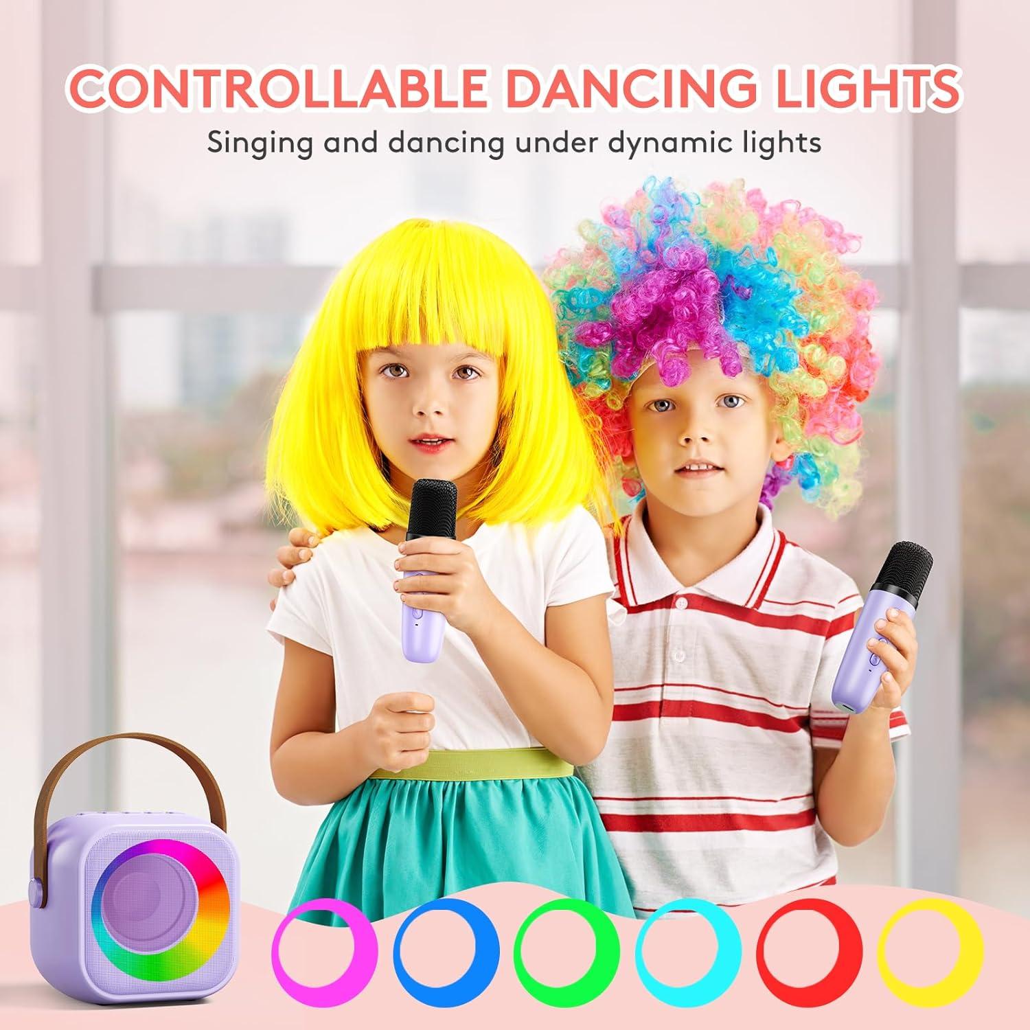 Mini Máquina de Karaoke Niskite con 2 Micrófonos Inalámbricos