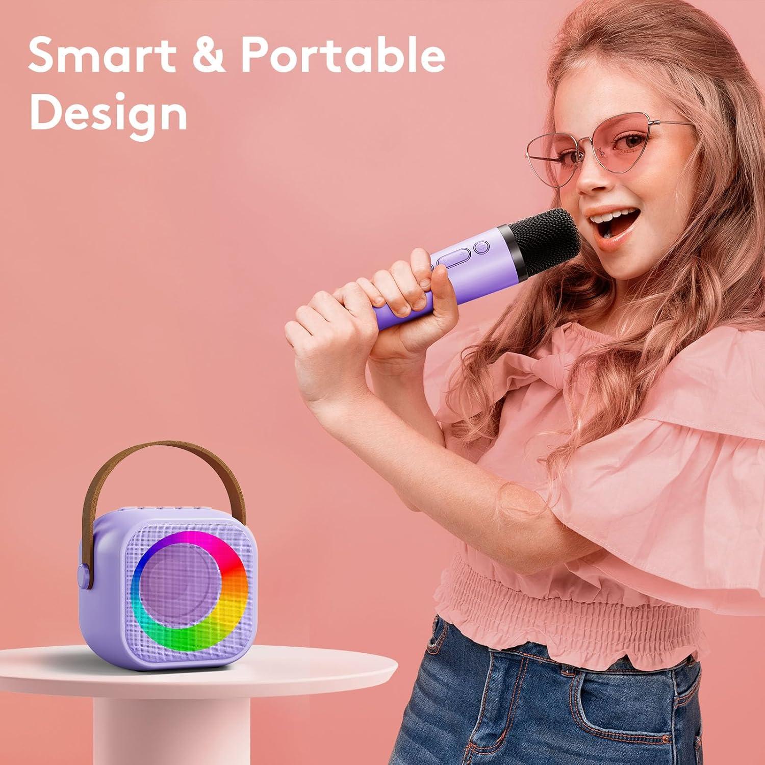 Mini Máquina de Karaoke Niskite con 2 Micrófonos Inalámbricos