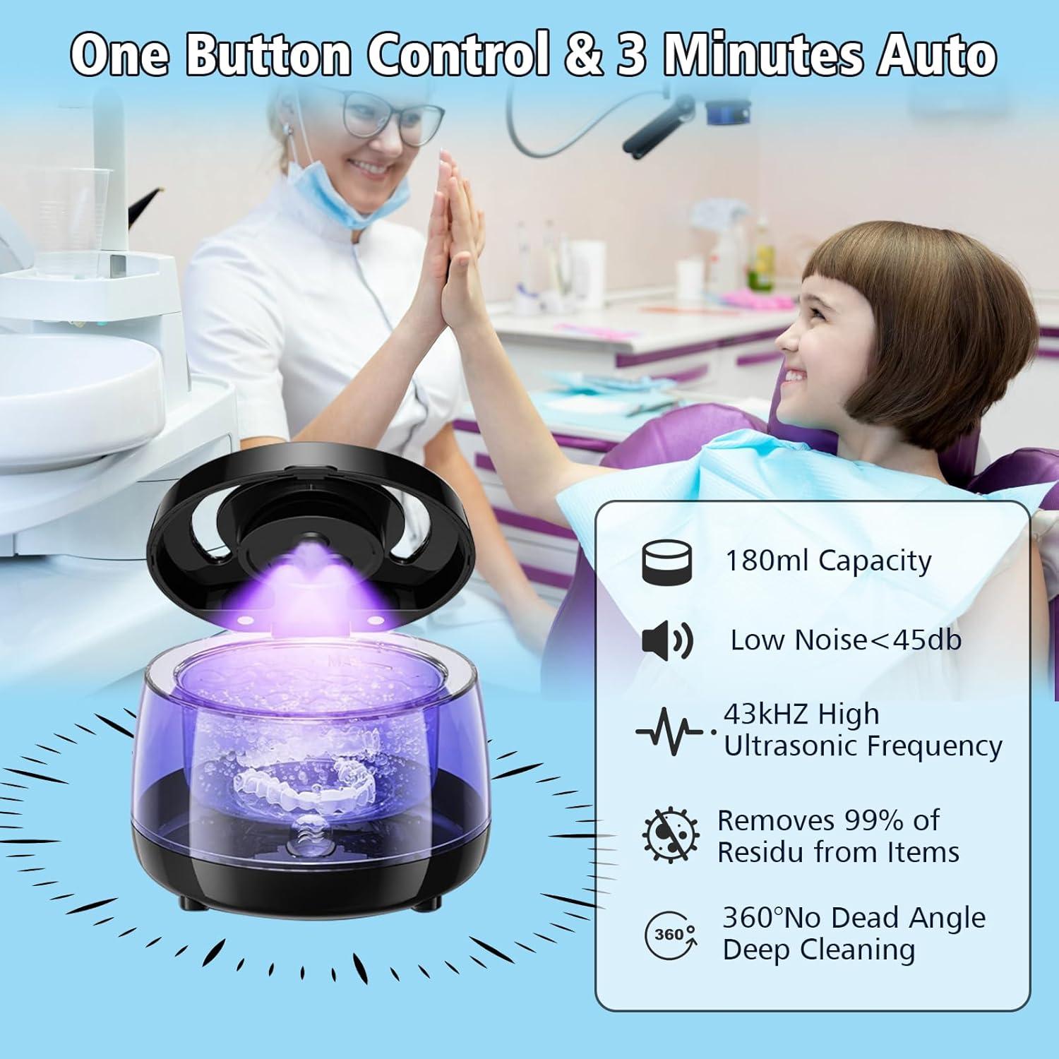 Limpiador Ultrasónico de Retenedores TOPUONE 43kHz Portátil