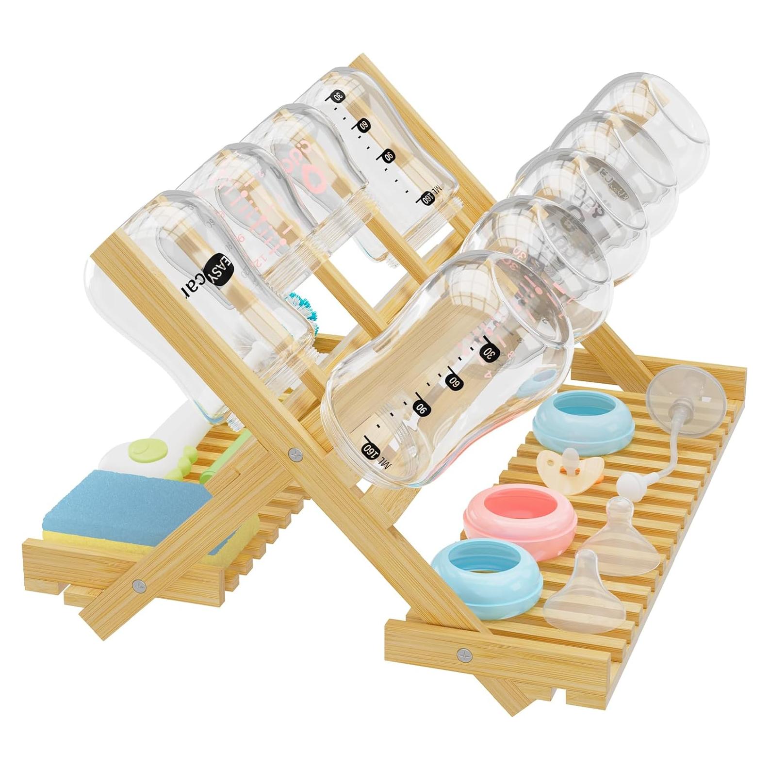 Organizador de Secado de Biberones Plegable Msoesticc.dl Bambú