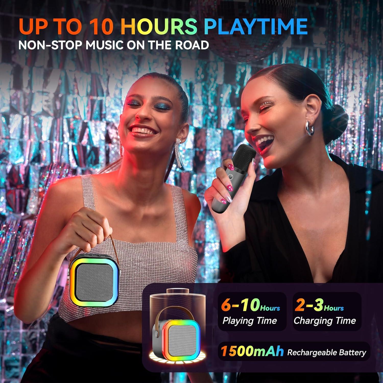 Máquina de Karaoke Peski K-51 Mini Bluetooth 2 Micrófonos