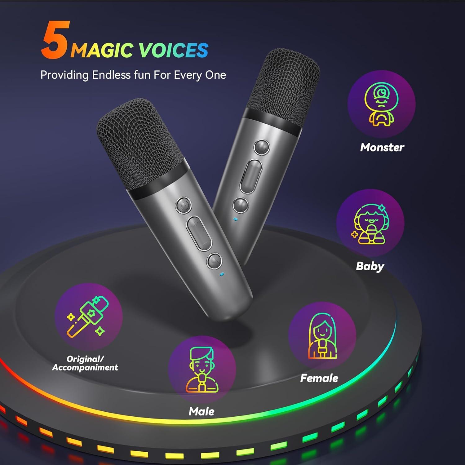 Máquina de Karaoke Peski K-51 Mini Bluetooth 2 Micrófonos