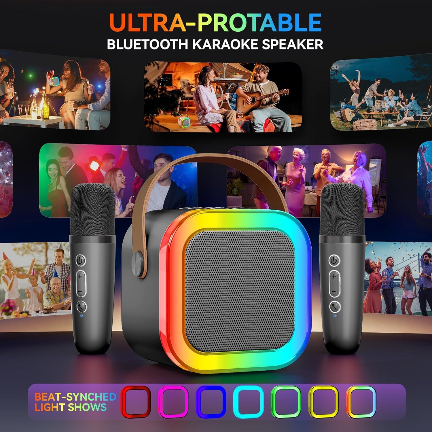 Máquina de Karaoke Peski K-51 Mini Bluetooth 2 Micrófonos