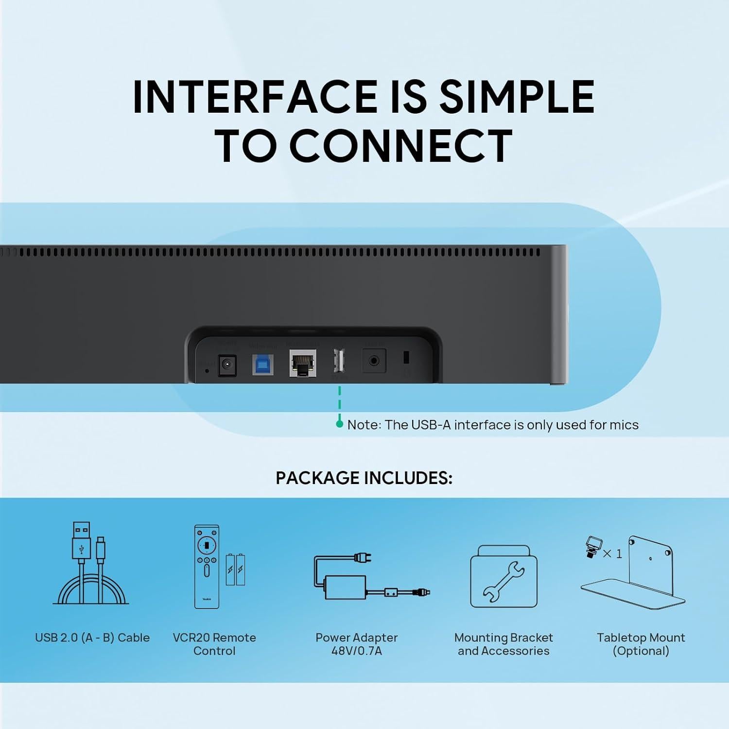 Cámara de Conferencia USB Yealink UVC40 E2 4K 120° Micrófonos