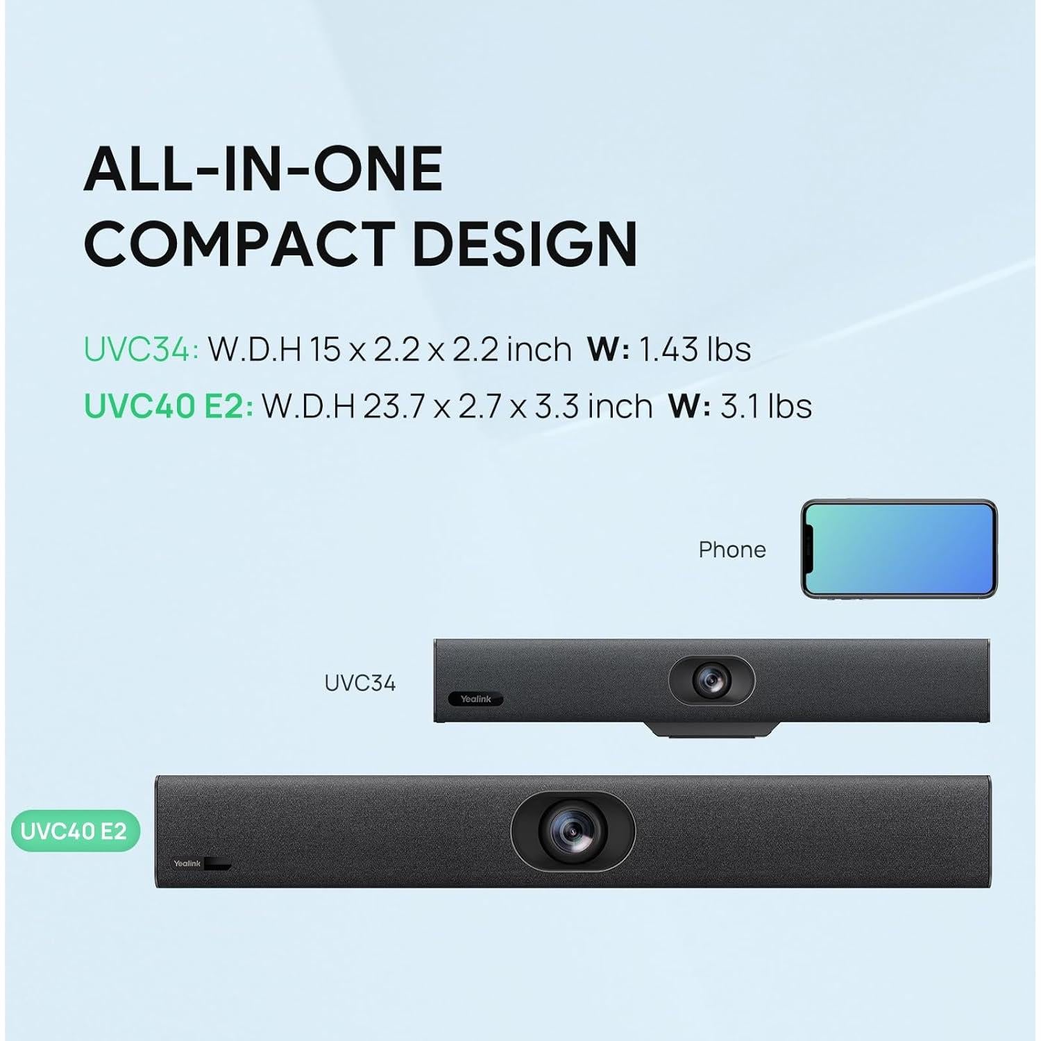 Cámara de Conferencia USB Yealink UVC40 E2 4K 120° Micrófonos